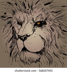 Grunge abstract lion. Background
