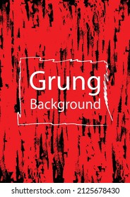The grunge abstract  made with a red brush on a black background. There is a frame for inserting text, can be used as cards, book covers, banners.