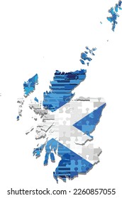 Grunge Abstract Map of the Scotland - Illustration