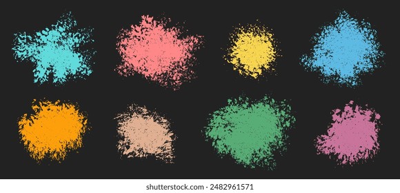 Grunge abstract paint texture set. Ink paintstrokes backgrounds. Spray acrylic paint backdrops. Quirky grainy rough stains. Grunge overlays.