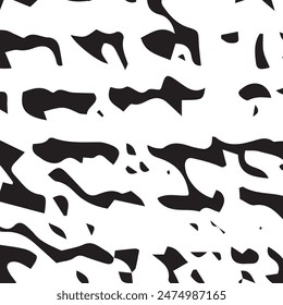 Grunge abstract pattern black and white background texture of scratches cracks dirt dark monochrome surface vector illustration