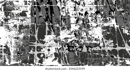 Grunge abstract pattern on dark textured background – urban street art style vector illustration.