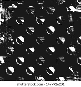 Grunge abstract pattern with pill. Dark monochrome backdrop.