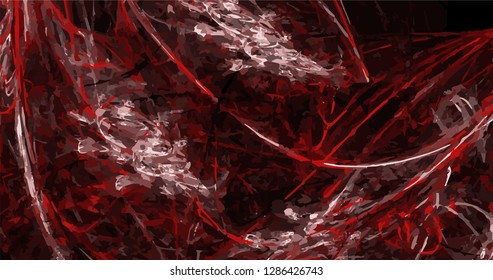 Grunge abstract red black background on white backdrop. Rectangular horizontal rough design. Vector.