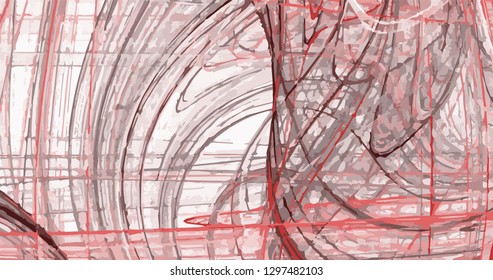 Grunge abstract red black background on white backdrop. Rectangular horizontal rough design. Vector.
