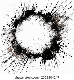 Grunge abstract splatter frame background