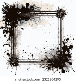 Grunge abstract splatter frame background