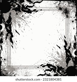 Grunge abstract splatter frame background