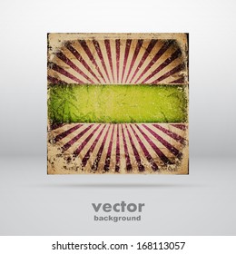 Grunge abstract square banner, vector background