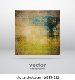 Grunge abstract square banner, vector background