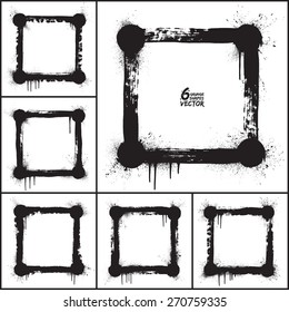 Grunge abstract square shapes vector set. Vector grunge background. Abstract vector art. Hand drawn vector. Handmade vector backgrounds. Grunge vector abstract illustration. Vector design elements