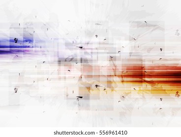 Grunge abstract tech background with squares. Vector illustration eps10