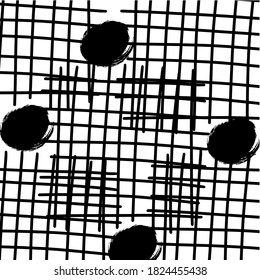 Grunge abstract texture.Vector Background. Simple black and white brush pattern. Scandinavian style, design for wallpaper, fabric, textile.