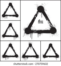 Grunge abstract triangle shapes vector set. Vector grunge background. Abstract vector art. Hand drawn vector. Handmade vector backgrounds. Grunge vector abstract illustration. Vector design elements