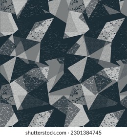 Grunge tríángulos abstractos patrón de tejido textil impresión