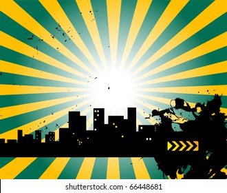 Grunge abstract urban background, vector illustration