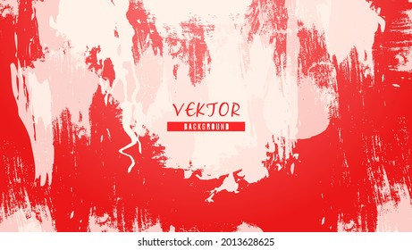 Grunge Abstract White Paint In Red Background