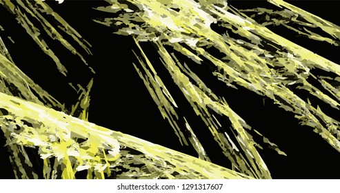 Grunge abstract yellow black background on white backdrop. Rectangular horizontal rough design. Vector.