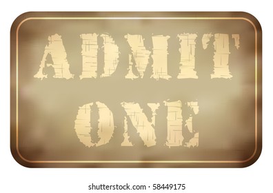 Grunge Admittance Ticket (Vector)