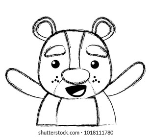 grunge adorable and cheerful bear wild animal
