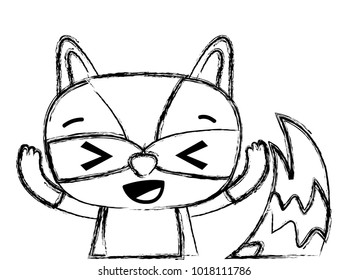 grunge adorable and glad raccoon wild animal