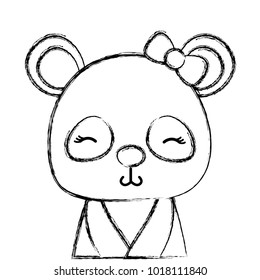grunge adorable and shy panda female wild animal