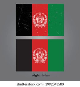 Grunge Afghanistan flag. Afghanistan flag with grunge texture. Vector template.
