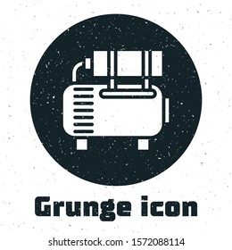 Grunge Air compressor icon isolated on white background.  Vector Illustration