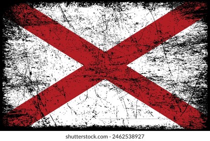 Grunge Alabama flag. Vector flag of Alabama.