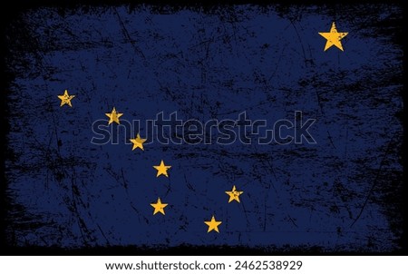 Grunge Alaska flag. Vector flag of Alaska.
