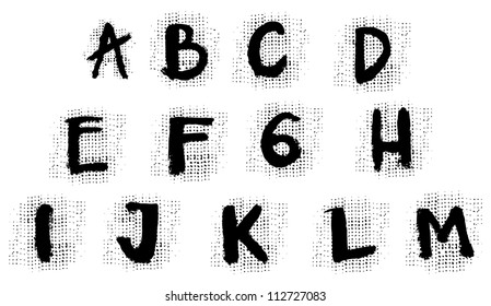 grunge alphabet