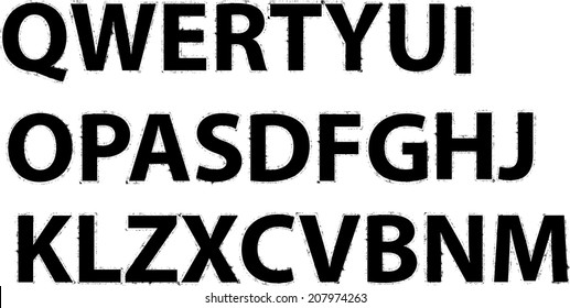 Grunge alphabet font