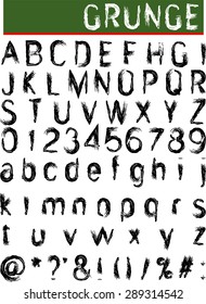 Grunge Alphabet, Font Set Vector Art