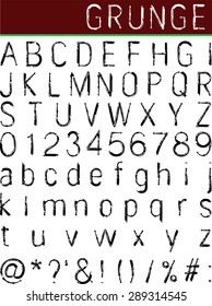 Grunge Alphabet, Font Set Vektorgrafik