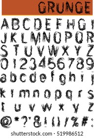 Grunge Alphabet, Font Set Vector Art