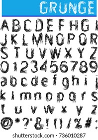 Grunge Alphabet, Font Set Vector Art