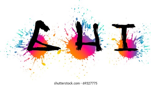 Grunge alphabet. Graffiti