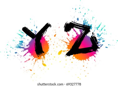 Grunge alphabet. Graffiti
