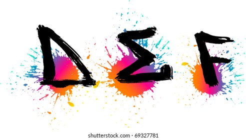Grunge alphabet. Graffiti