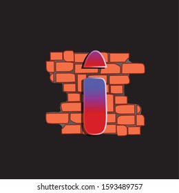 grunge alphabet, graffiti on the wall i