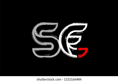 grunge alphabet letter combination se s e logo design in white red and black colors suitable for a company or business