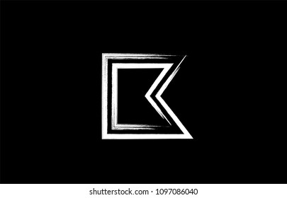 grunge alphabet letter k logo design in black and white colors suitable for a company or business