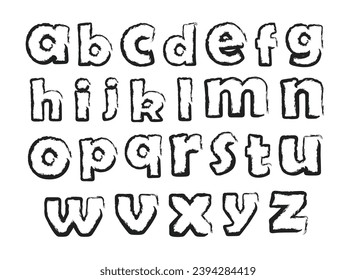 Grunge the alphabet letters. brush letters alphabet seamless pattern Dirty textured vector font. Hand-drawn typography font.