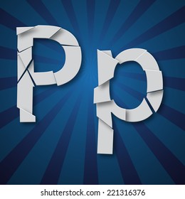 Grunge alphabet type font set, vector collection of broken into pieces letters