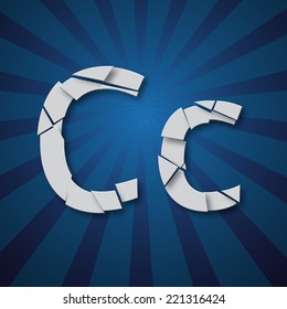 Grunge alphabet type font set, vector collection of broken into pieces letters