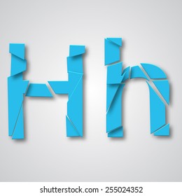 Grunge alphabet type font set, vector collection of broken into pieces letters