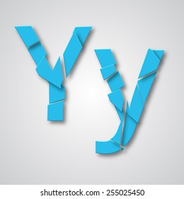 Grunge alphabet type font set, vector collection of broken into pieces letters