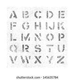 Grunge alphabet. Vector eps8.