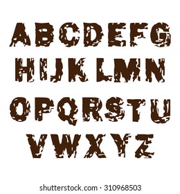 Grunge alphabet  vector set