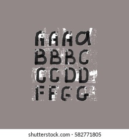 Grunge Alphabet vector set for your design. Hand drawn font.